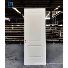 Hand Painted White Primer 2 Panel Flush Doors Solid Main Door Wooden Entrance Exterior GO-B13